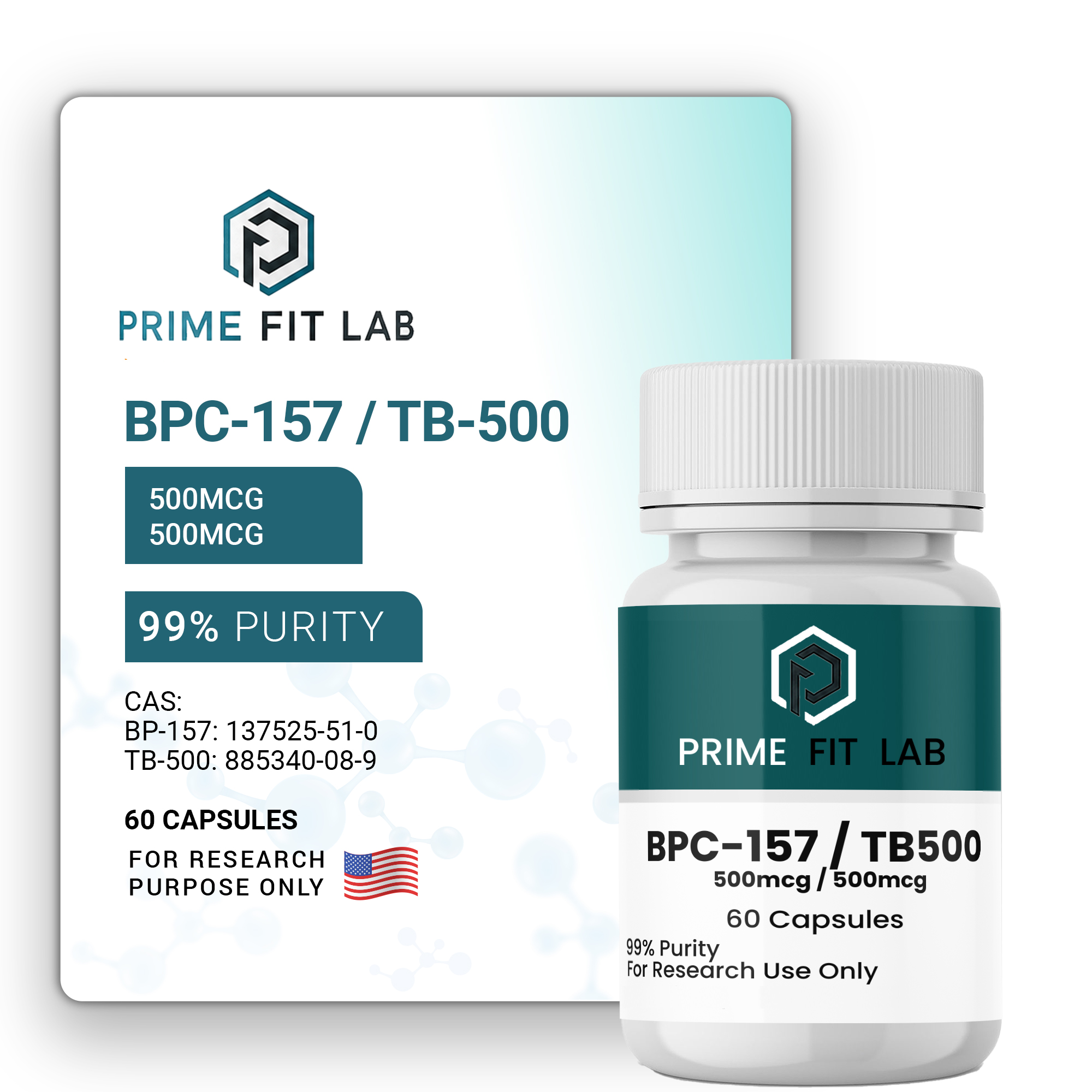 BPC-157 (500mcg) / TB-500 (500mcg) Capsules Gallery image 2